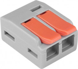 Клемма REXANT (07-5270) Универсальная клемма СМК 222-612/221-612, 2-проводная серая 0,5-4/6 мм (50 шт/уп)