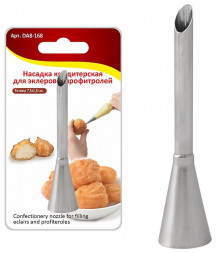 Насадка кондитерская для эклеров и профитролей MULTIDOM Насадка кондитерская для эклеров и профитролей 7,5x1,8см DA8-168