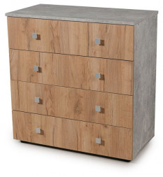 Комод БИТЕЛ ЛОФТ-4 Дуб крафт золотой/ателье светлое