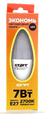 Лампа светодиодная СТАРТ (17279) LEDCANDLE E27 7W30 WS