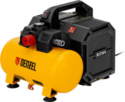 Компрессор DENZEL Компрессор DLS750/6 безмасляный малошумный 750 Вт, 140 л/мин,ресивер 6 л Denzel 58019