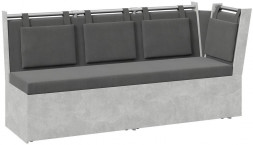 Скамья со спальным местом BONMEBEL Скамья прямая со спальным местом Роденго ателье светлый /ткань серая (4 пак.)
