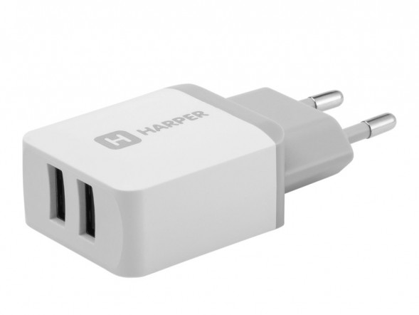 Зарядное устройство HARPER WCH-8220 СЗУ 2хUSB 2.4A QUICK CHARGE белый