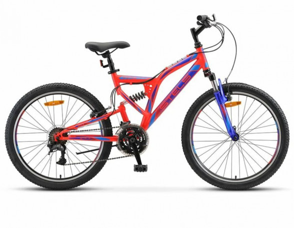 Велосипед STELS Mustang MD 24&quot; V010 LU095563 LU094555 16&quot; Красный неоновый/Синий 2023