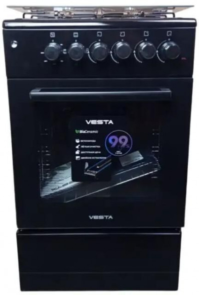 Газоэлектрическая плита VESTA Valencia VGE 50 10-E Черный Ex с VD VESTA Valencia VGE 50 10-E Черный Ex с VD