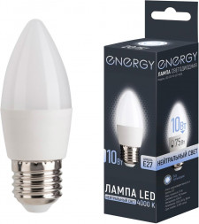 Лампа светодиодная ENERGY LED С37-10-E27-4000 (109302)