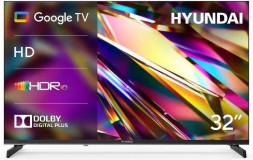 Телевизор LED Hyundai 32" H-LED32BS5011 Smart Google TV Frameless Metal черный/черный/HD/DVB-T/60Hz/ HYUNDAI Телевизор LED 32" H-LED32BS5011 Google TV Frameless Metal черный/черный HD 60Hz DVB-T DVB-T2 DVB-C DVB-S DVB-S2 USB WiFi Smart TV