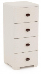 Комод АЛЬТЕРНАТИВА М2430 Плетенка 4-х секцион. (сл.кость)