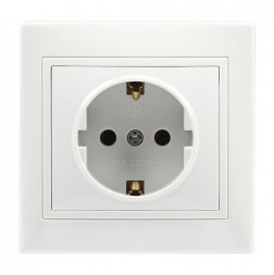 Розетка SMARTBUY (SBE-01w-16-S1-Z-c) Венера, 1-местная, белый