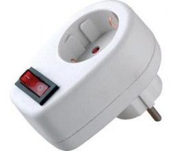 Электро переходник VOLSTEN (9378) SA 1/1-ZDV, белый