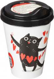 IDILAND IZI-GO Love с крышкой 420мл с декором (черный) 222123830/01