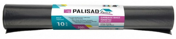 Пакеты для мусора PALISAD Пакеты для мусора 200 л X 10 шт. пвд особопрочные черные, длинный ролик, HOME 927295