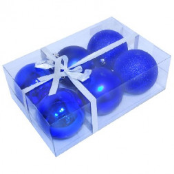 Шары и украшения ВОЛШЕБНАЯ СТРАНА шары PB8-6SMB-B 6 шт. 8 см синий 101629