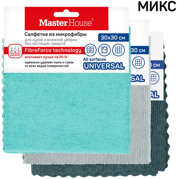 Салфетка MASTER HOUSE Шведская марка из микрофибры 30х30см 60492