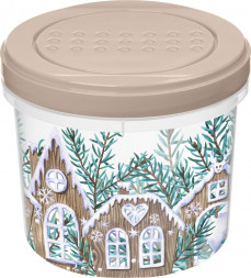 Банка HOMVER Asti Hовый год с завинчивающейся крышкой 0,7л с декором (бежевый) 222107027/03