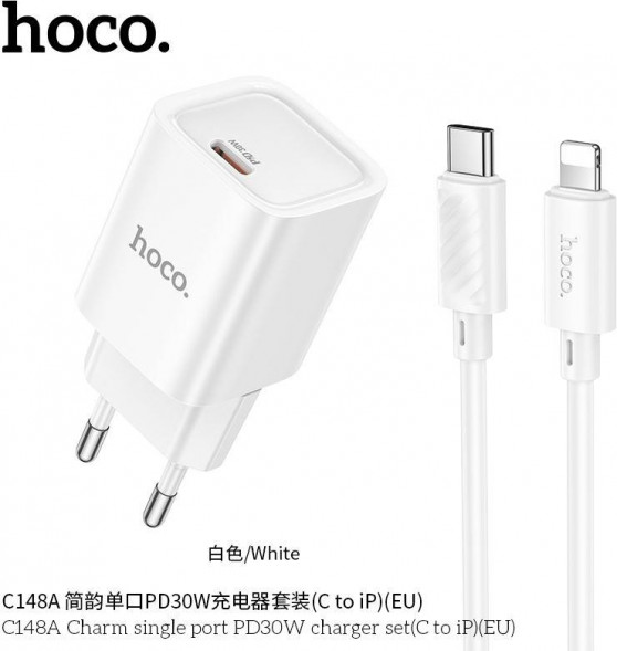СЗУ HOCO (6942007630313) C148Aai 1Type-C PD 30W , White