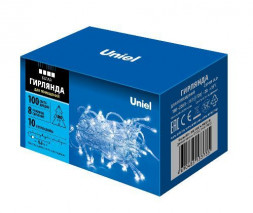 Гирлянда UNIEL (UL-00007201) ULD-S1000-100/DTA WHITE IP20 Гирлянда светодиодная, 10м. 100 светодиодов. Белый свет