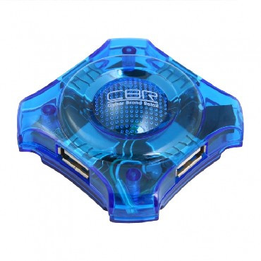 USB аксессуар CBR CH-127 4 порта, USB 2.0, голубой