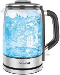 Чайник электрический HYUNDAI Чайник HYK-G5501 1.7л. 2200Вт серебристый/черный (стекло)