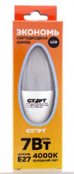 Лампа светодиодная СТАРТ (17278) LEDCANDLE E27 7W40 WS