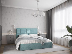 Кровать интерьерная НК-МЕБЕЛЬ MADISON new кровать 1600х2000 Рогожка Мята 72305918 (2 кор.)