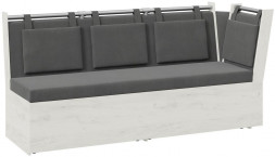 Скамья со спальным местом BONMEBEL Скамья прямая со спальным местом Роденго дуб крафт белый/ткань серая (4 пак.)