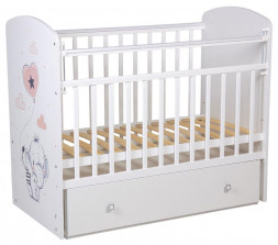 Кроватка ФЕЯ Кроватка детская Фея 750 Слоник, белый (1 кор.)