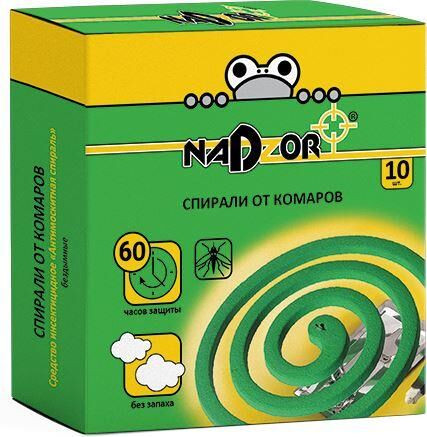 Спираль от комаров NADZOR Спирали от комаров зеленые (10 шт) NADZOR Спирали от комаров зеленые (10 шт)