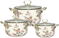 Набор кастрюль ZEIDAN Z-80637 Wildflowers