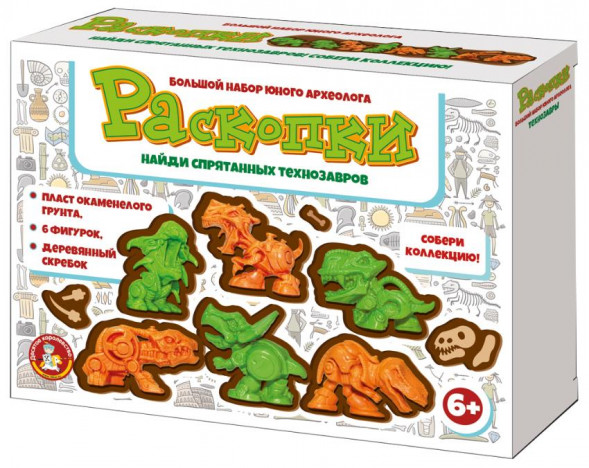 Детские игры ДЕСЯТОЕ КОРОЛЕВСТВО Раскопки Технозавры (6 фигурок) 04605
