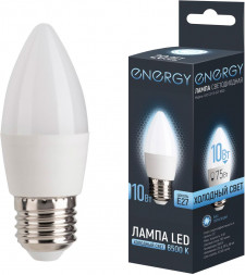 Лампа светодиодная ENERGY LED С37-10-E27-6500 (109303)