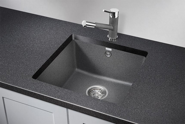 Мойка кухонная GRANULA GR-4451 ГРАФИТ (ЧЁРНО-СЕРЫЙ) кварц