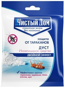 Средство от насекомых ЧИСТЫЙ ДОМ - Дуст дезар от тараканов, блох, клопов, муравьёв Пак. 50 г (10)