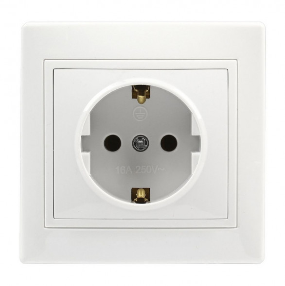 Розетка SMARTBUY (SBE-01w-16-S1-1Z) Венера, 1-местная, белый