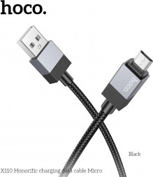 Кабель HOCO (6942007646789) X110m для micro USB , 1 м, Black