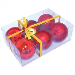 Шары и украшения ВОЛШЕБНАЯ СТРАНА шары PB8-6SMB-R 6 шт. 8 см красный 101631