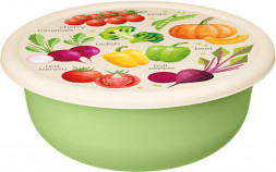 Миска IDILAND Modena Greenery 3,2л с крышкой с декором (салатовый) 221141020/04