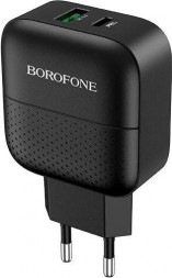 СЗУ BOROFONE (6931474727336) BA46A Black СЗУ 1USB 3.0A QC3.0 быстрая зарядка