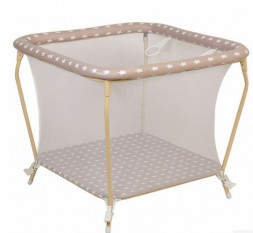 Манеж POLINI Манеж Polini kids Квадрат Звезды, макиато-белый (1кор)