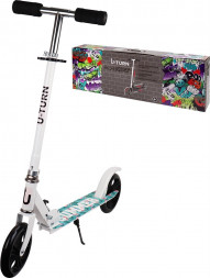 Самокат U-TURN 2-х колесный EASY (колеса PU 180мм, 80*10*75-102см, до 60кг) белый СМК-9931 ПП-00196968