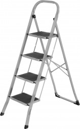 Стремянка СИБРТЕХ Стремянка стальная, 4 широкие ступени 20х30 см с полимерным покрытием 97728