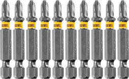 Набор бит DENZEL Набор бит PH2х50, сталь S2, 10 шт., шестигранный профиль, отрывная упаковка 11683