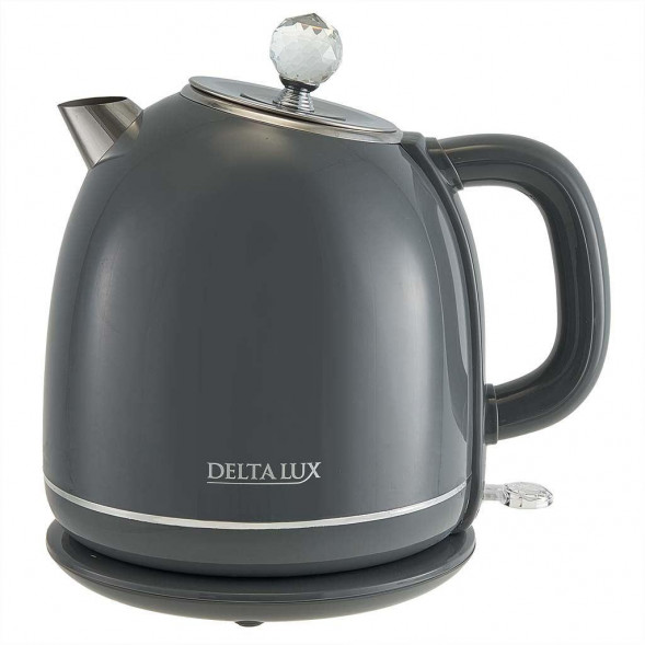 Чайник электрический DELTA LUX DE-1018 (1,7 л. металл/пластик) серый