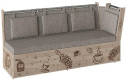 Скамья со спальным местом BONMEBEL Скамья прямая со спальным местом Роденго дуб сонома/ткань рогожка бежевая (4 пак.)