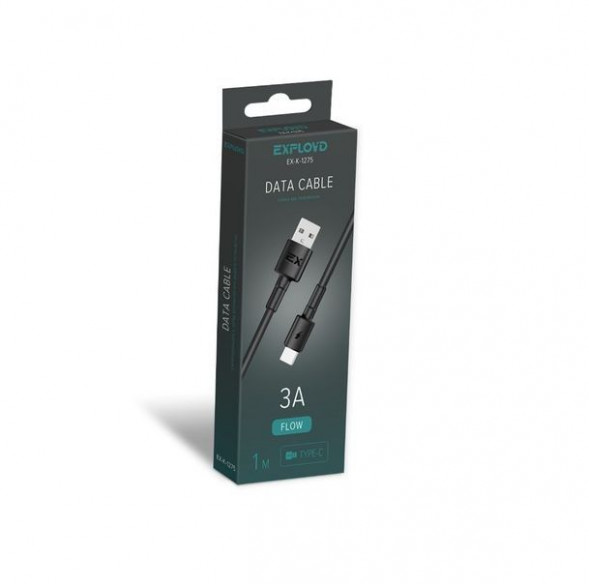 Кабель EXPLOYD EX-K-1275 Дата-кабель USB - TYPE-C 1М чёрный