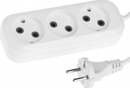 Удлинитель СИБИН Удлинитель электрический, ПВС сечение 0,75кв мм, 3 гнезда, макс мощн 1300Вт, 5м 55031-5