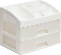 Органайзер VIOLET для косметики 2 ящика (белый/перламутр) 330206