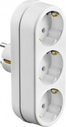Разветвитель СИБИН Разветвитель электрический линейный с заземлением, 3 гнезда, 16А/220В 55099-3