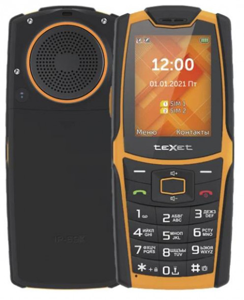 Телефон мобильный TEXET TM-521R Черный/Оранжевый
