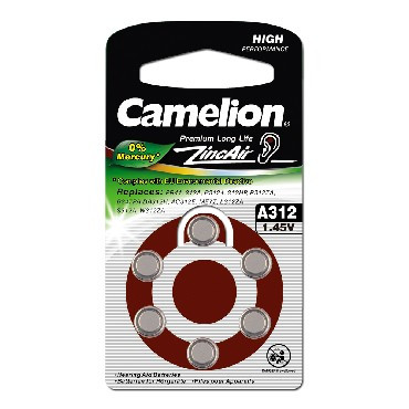 Элементы питания CAMELION (12825) ZA312 BL-6